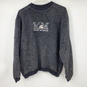 Vinatge The‎ Disney Store Mickey Mouse Embroidered Carpet Feel Crewneck Small
